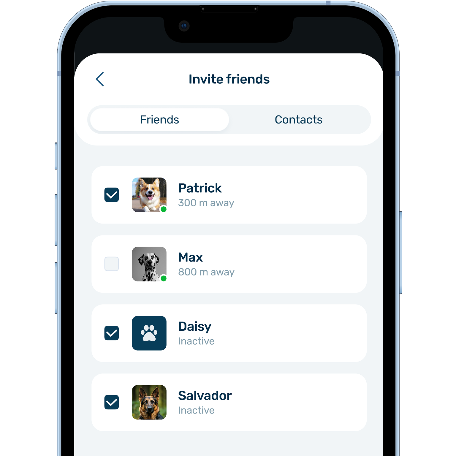 PetsWalk invitation screen